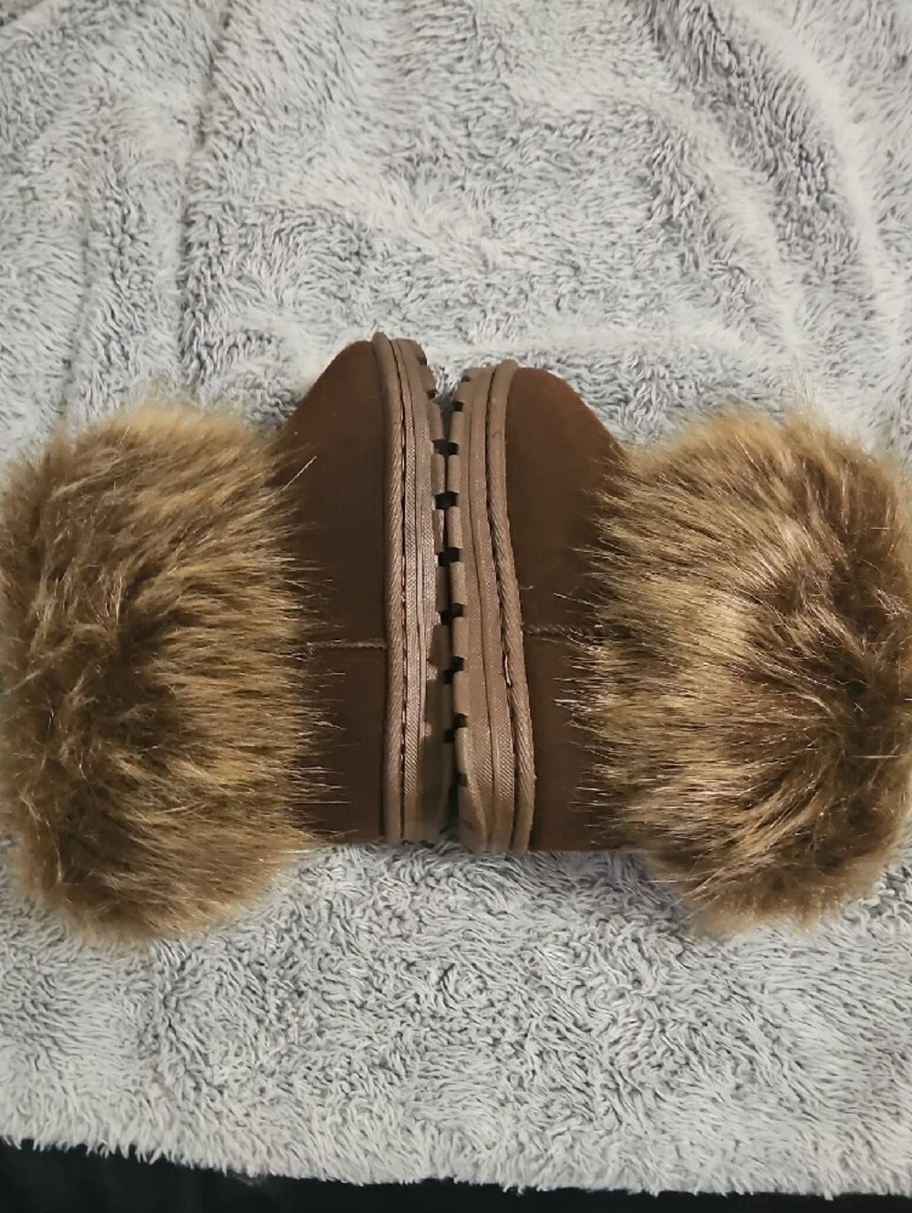 Kids Faux Fur Brown Winter Boots